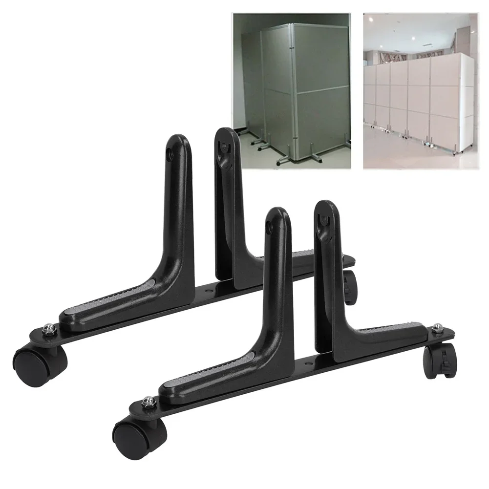 2pcs Aluminum Alloy Privacy Screen Stand Divider With Movable Wheels Room Partition Support Bases Home Office Supplies
