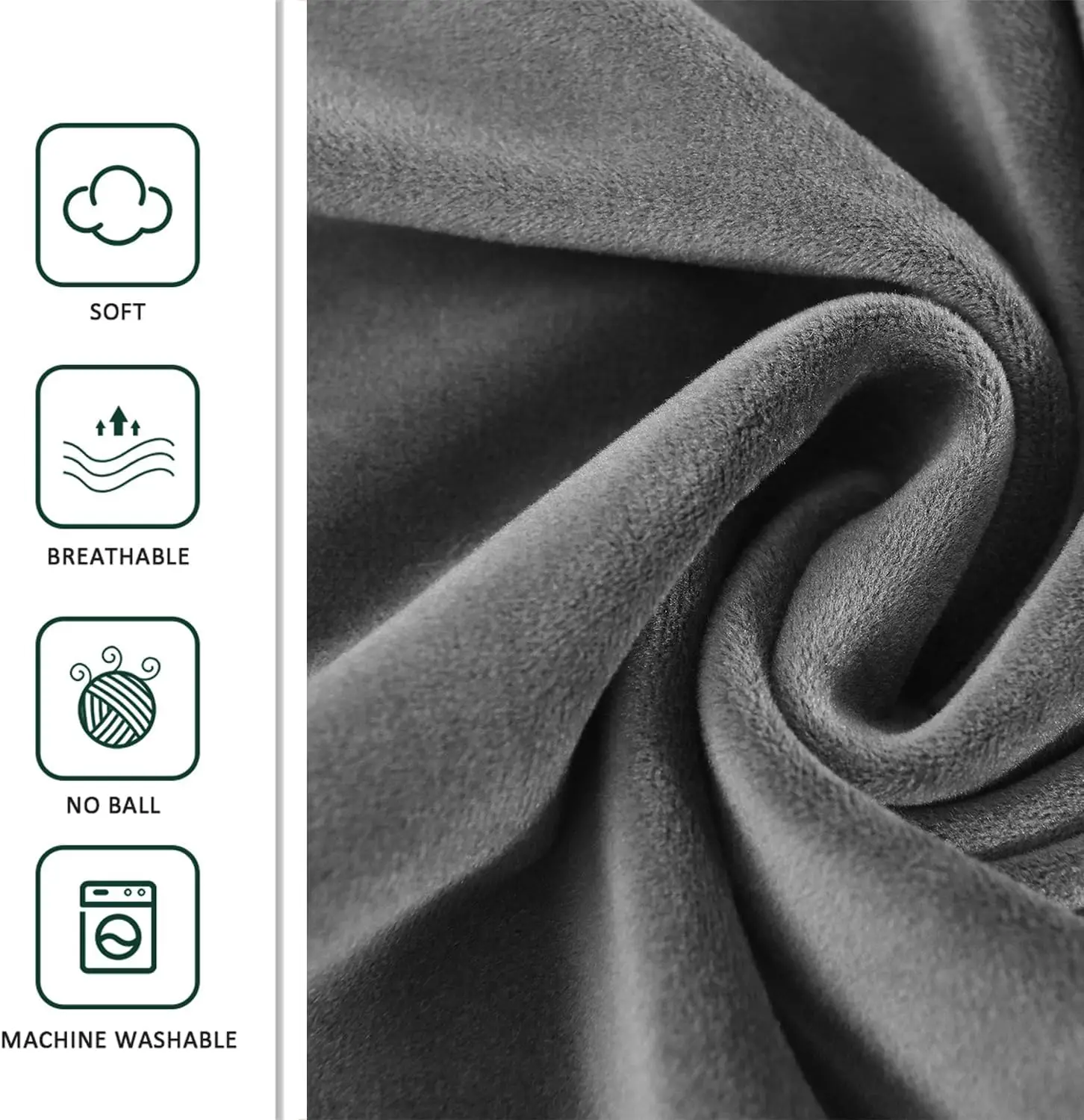 Pack of 4 Velvet Mid Century Modern Dining Chair Covers, Armless Chair Cover,Living Room Side Chair Slipcovers (Dark Gre