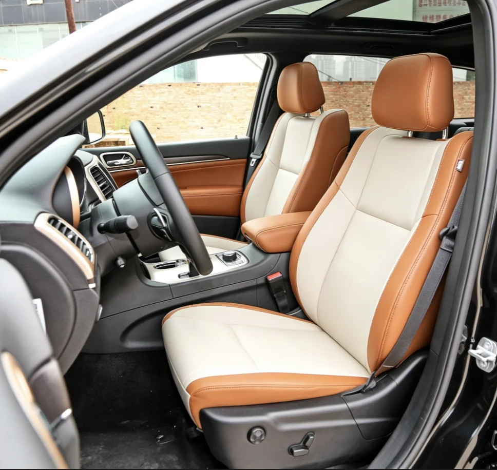 Für Jeep Grand Cherokee WK2 Maßgefertigte Autositzbezüge Luxuriöses Nappaleder 100% Passgenau Innenraumzubehör 360 ° Vollständige Abdeckung – Detail 3