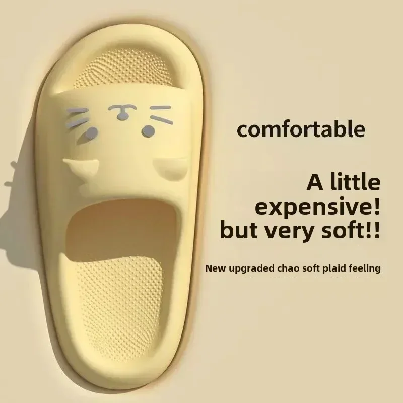 Indoor Anti  Slip Hot Summer Cartoon Cat Slippers Soft Bottom for Home  Bathroom Outdoor Cool Drag Female Style for Student Girl