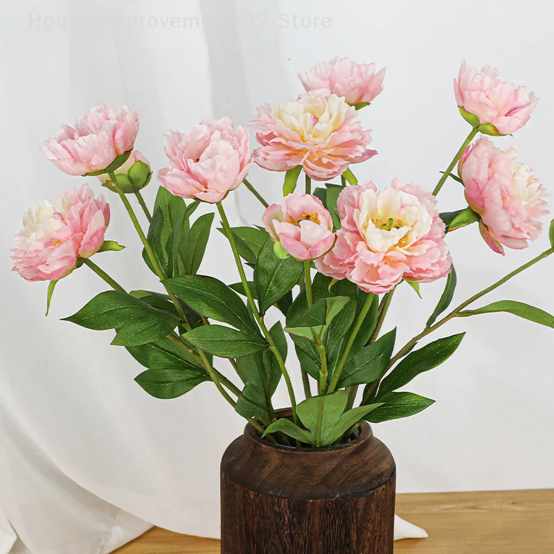 การจําลองกลิ่นหอมธรรมชาติ Peony ดอกไม้เครื่องประดับตกแต่งบ้านการถ่ายภาพ Props ดอกไม้ผ้าไหม