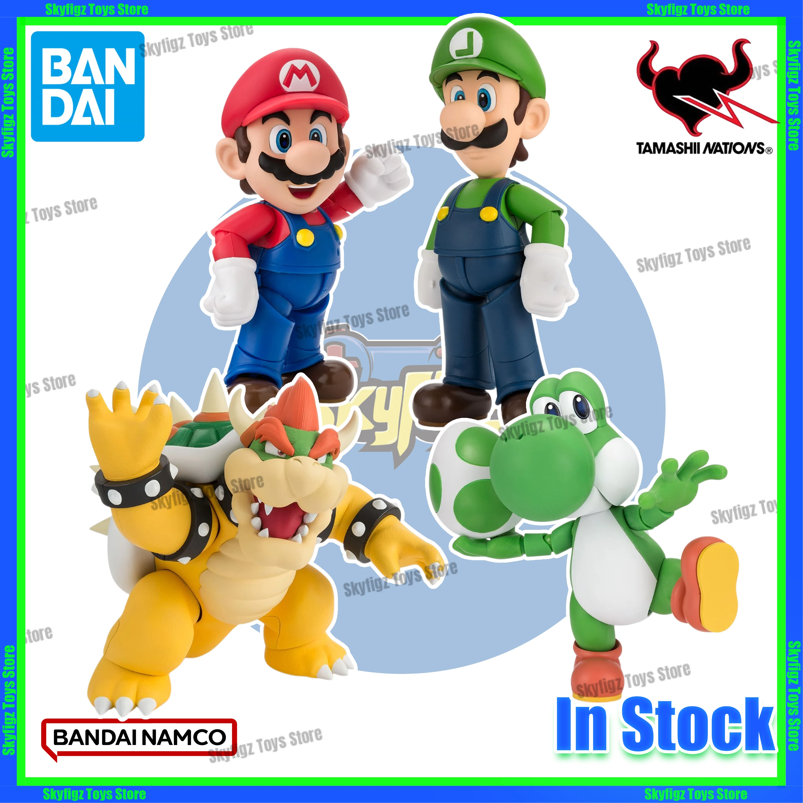 

In Stock New Bandai SHF Super Mario Mario Luigi Bowser Yoshi Scene Accessory Pack Movable Figure Collection Gift