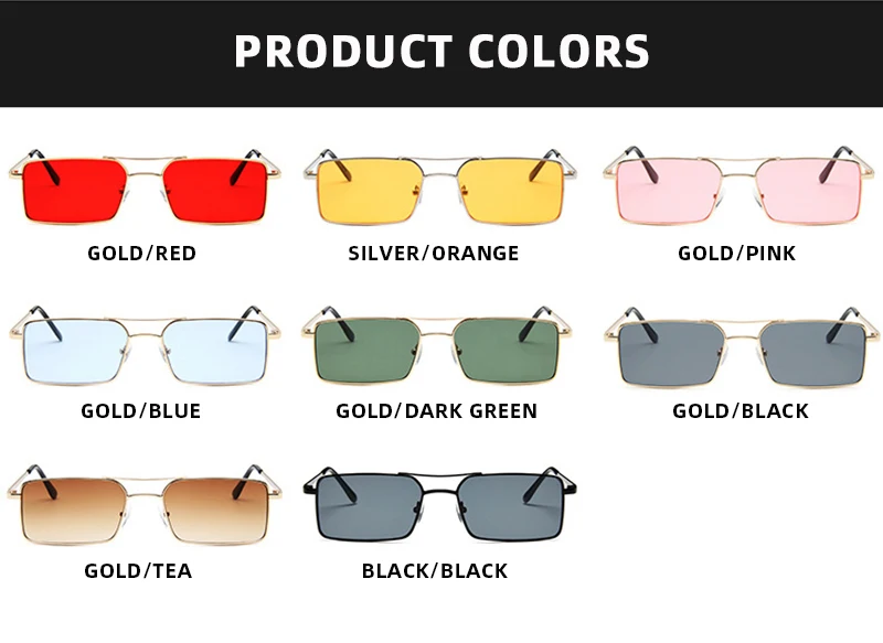 Vintage Rechteck Sonnenbrille Frauen Männer klassische kleine Metall Sonnenbrille weibliche Mode Sommer im Freien fahren Urlaub Schatten – Detail 5