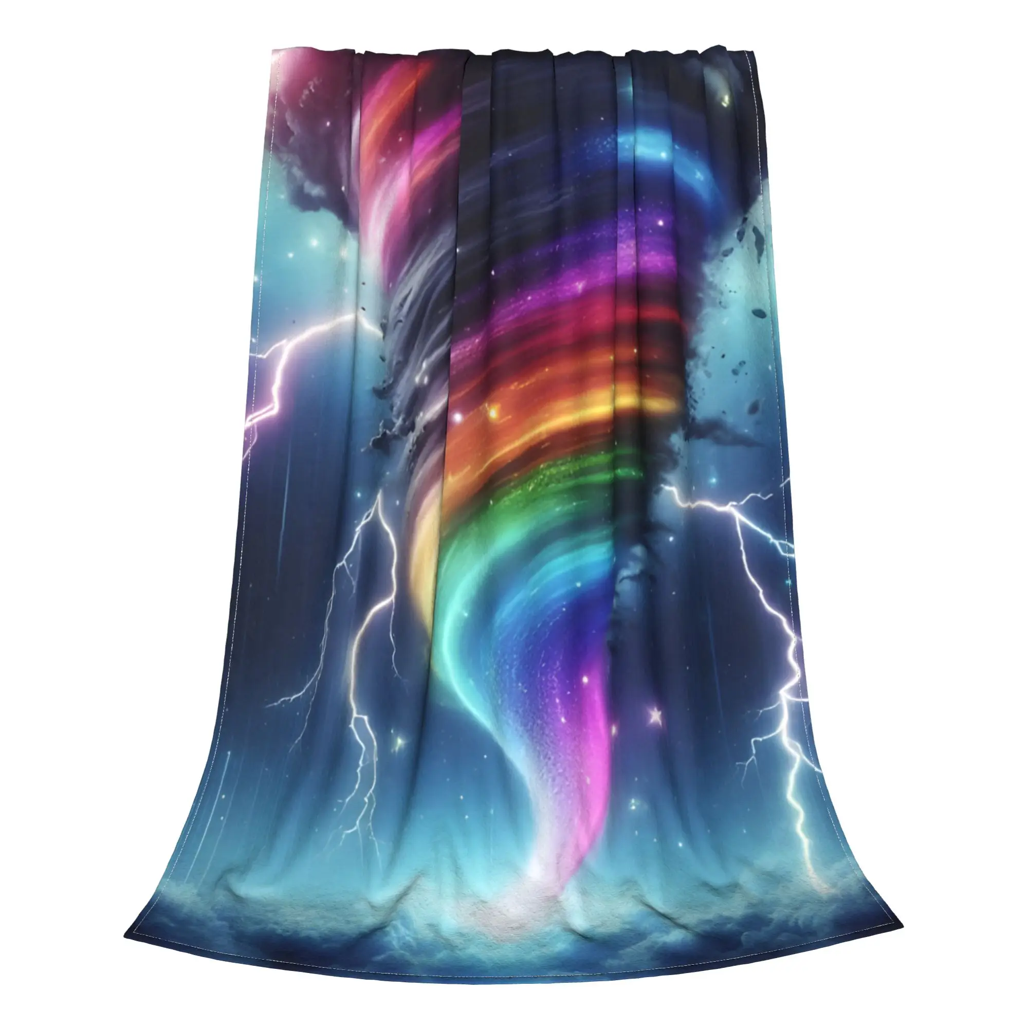 1PC Rainbow Tornado Trippy Landscape Home Room Decorations Winter Blankets For Adults Bedding Home Interior Sofa Knee