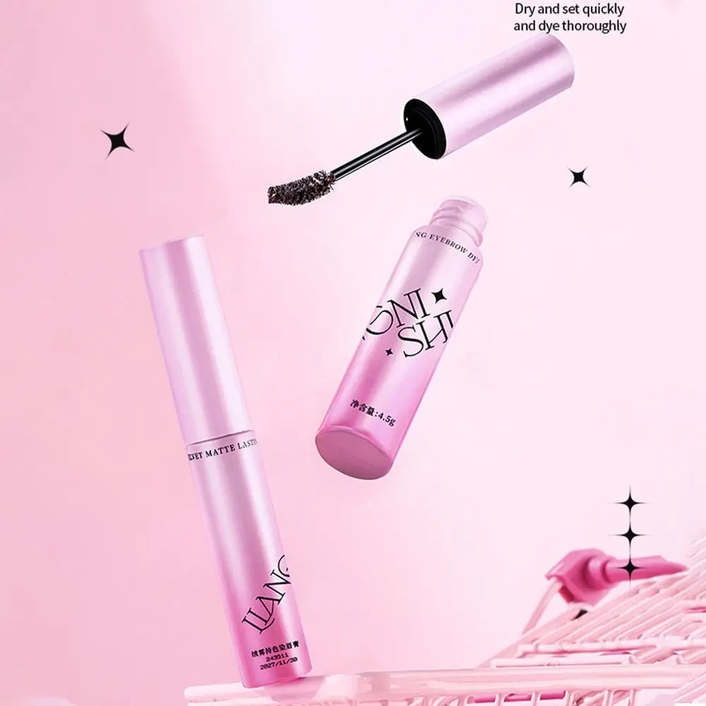 4 Colors Dyeing Eyebrow Cream Non-smudge Long-lasting Lashes Mascara Sweat-proof Waterproof Natural Brow Tattoo for Women