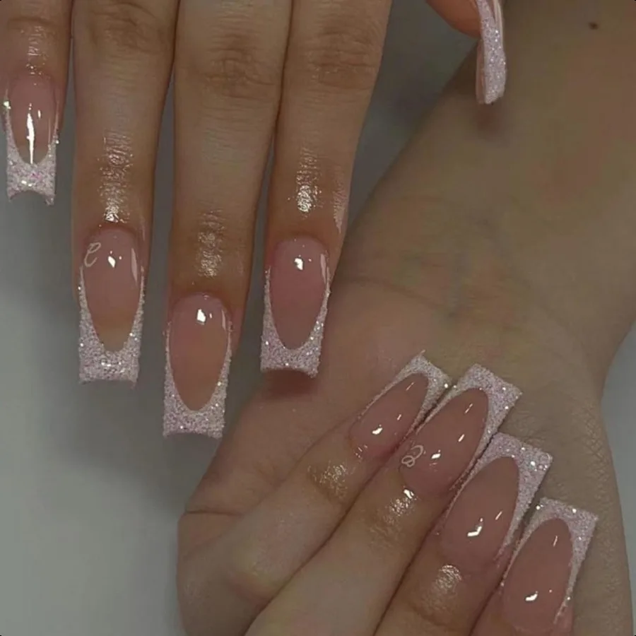

Square Pr on Nails Medium Pink 24PCS