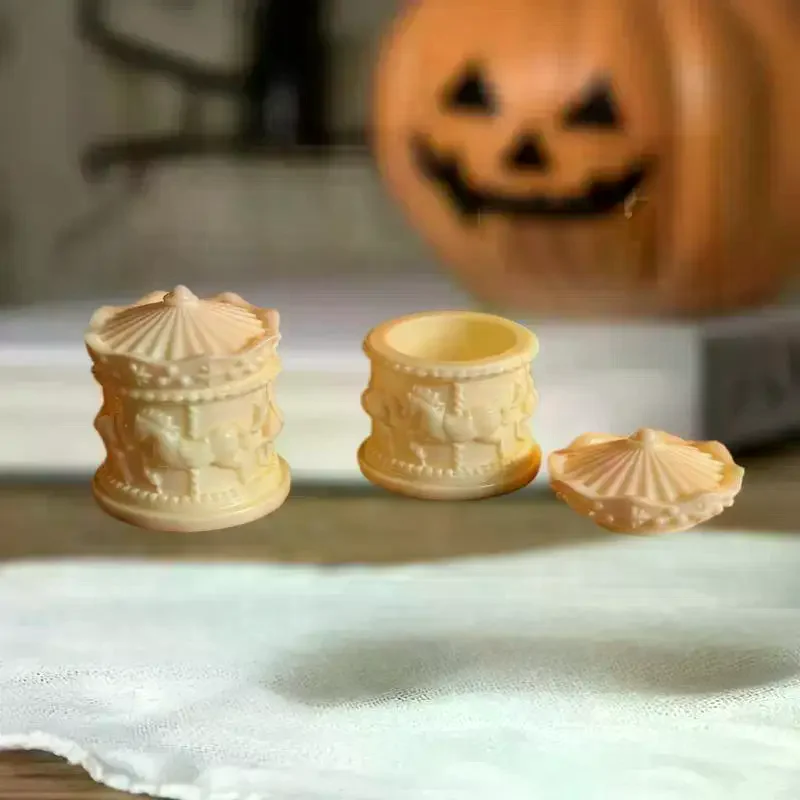 1Pcs 인형 집 미니어처 회전목마 미니 스토리지 박스 모델 인형 집 액세서리 커피 스토리지 케이스 홈 인테리어 장난감