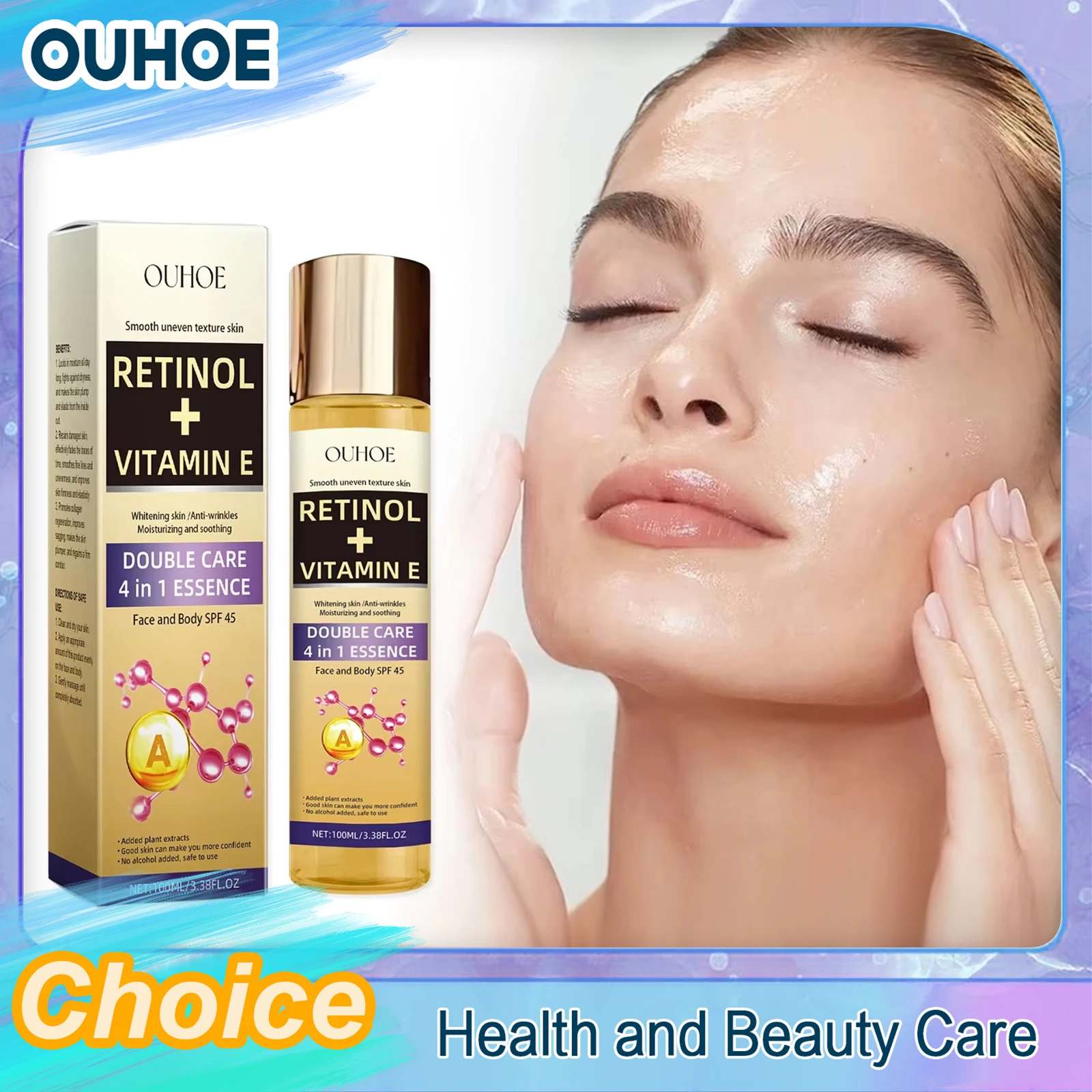 

Retinol Essence Remove Fine Lines Pore Shrinking Brightening Moisturizing Repair Pigment Lifting Firming Glowing Vitamin E Serum