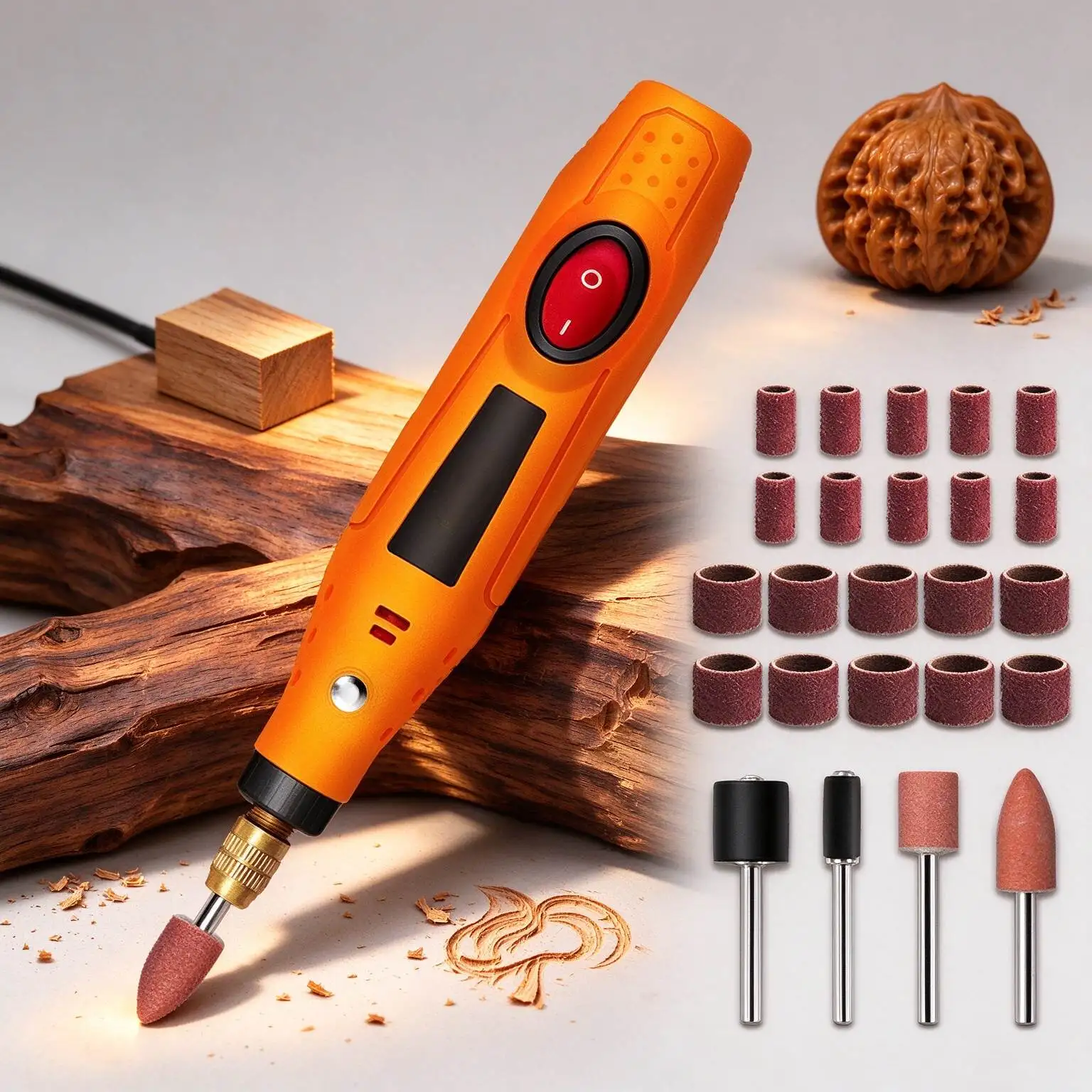 Electric Grinder Pen Rotary Tool Carving Tool For Metal Wood Stone Carving Grinding Polishing With High-Speed Motor Kit