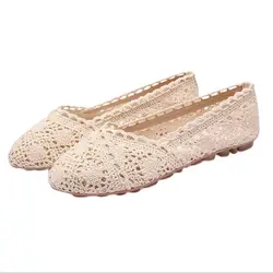 Women Woven Hollow Foldable Solid Casual Flats Shoes Cotton Linen Breathable