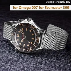 Strap for Omega for Seamaster 300 007 Watch Band 20mm 22mm Stainless Steel Luxury Mesh Bracelet Business Watch Accessories