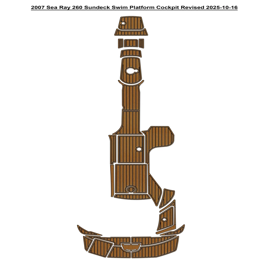 

2007 Sea Ray 260 Sundeck Swim Platform Cockpit Boat EVA Faux Flooring Pad Mat SeaDek MarineMat Gatorstep Style Self Adhesive