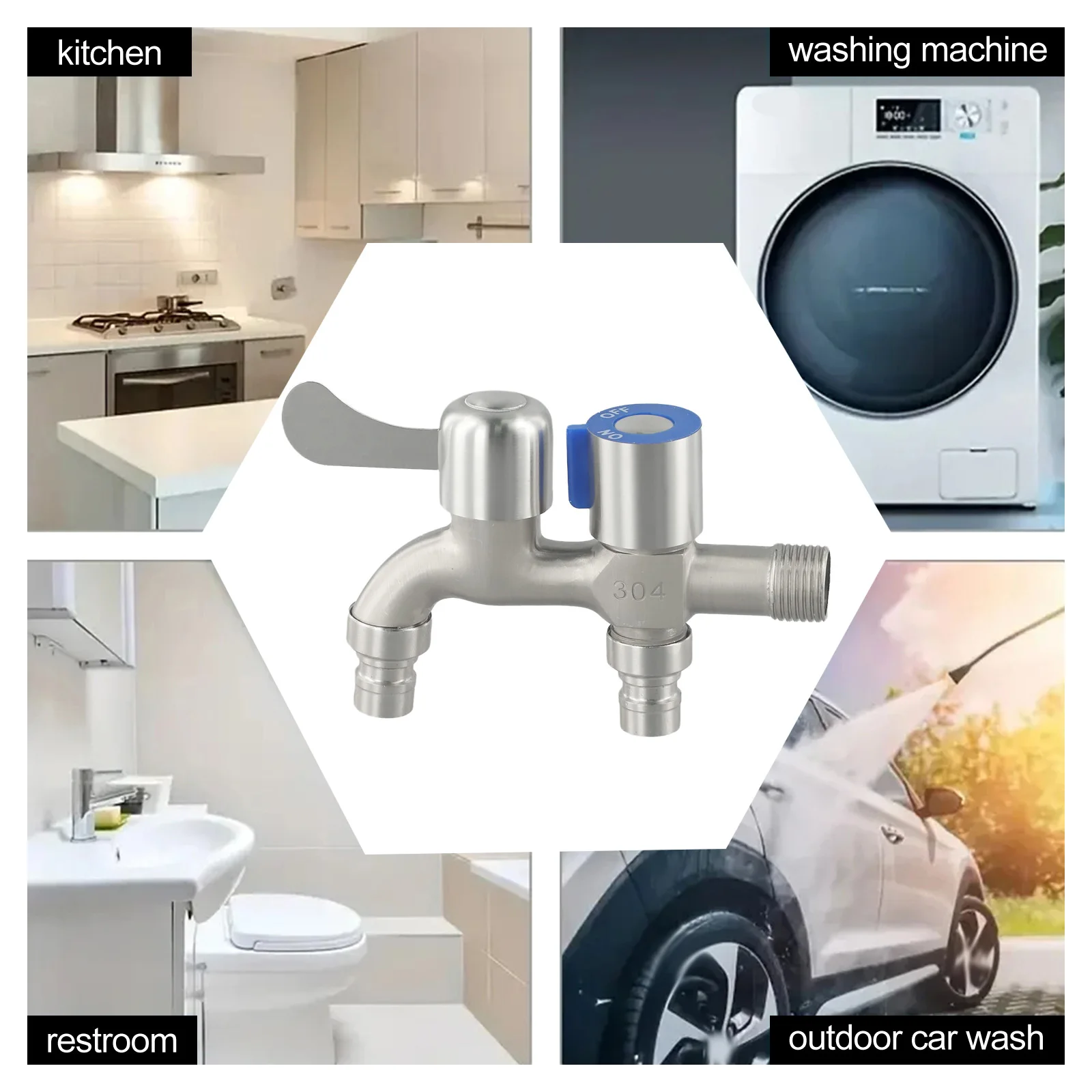 Kran z podwójną głowicą Kran z podwójnym wylotem Przyjazny dla użytkownika design Elegancki styl Długa żywotność Filtr odporny na zachlapania
