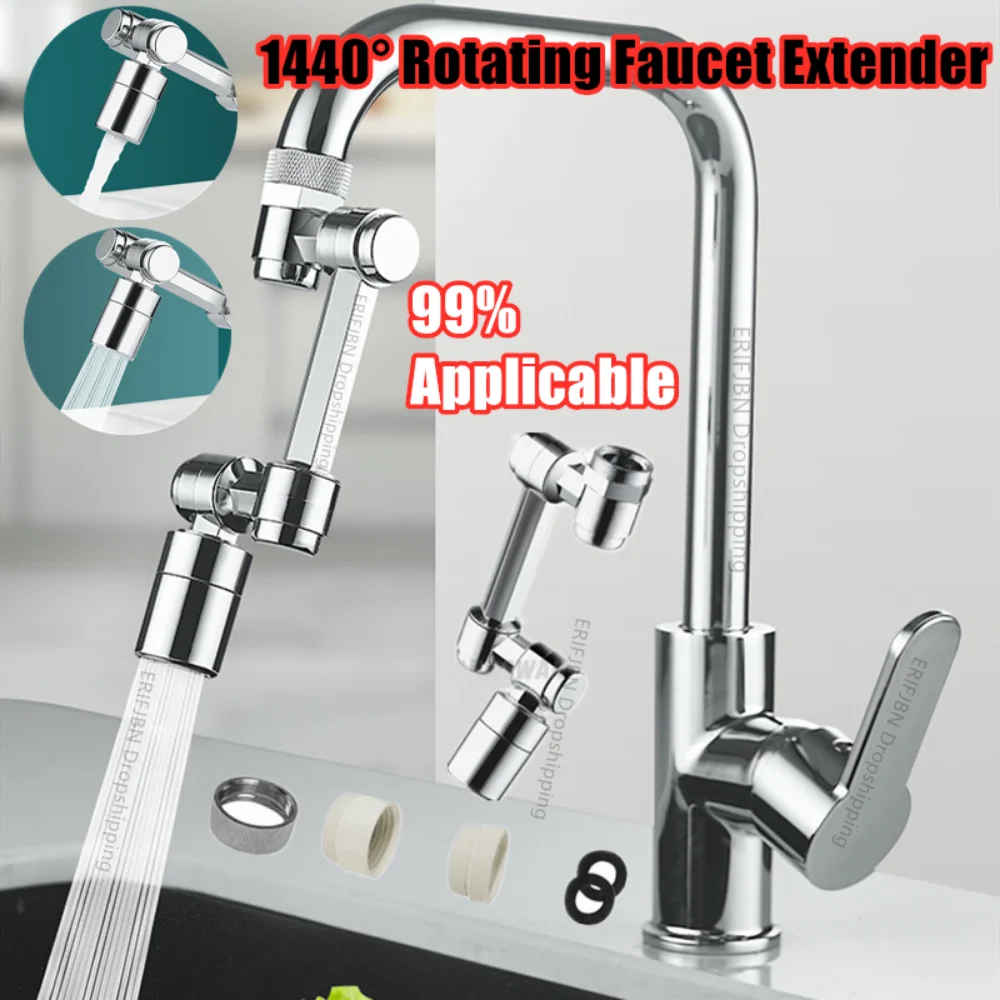 

Dual Mode 1440° Rotatable Faucet Aerator Extender Plastic Splash Filter Faucets Bubbler Nozzle Robotic Arm for Kitchen Bathroom