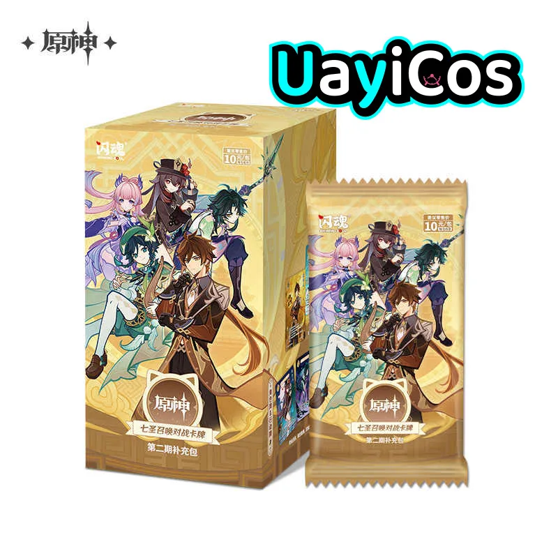 

Original Genshin Impact Card Invokation TCG Battle Card Eula Hu Tao Venti Zhongli Anime Game Character Collection Cards Kids Toy