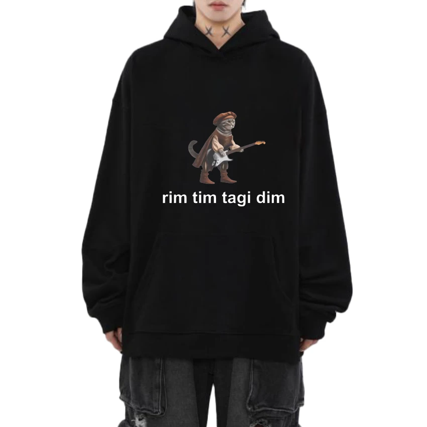 

Hot sale Baby Lasagna song Rim Tim Tagi Dim Cat Hoodie 2024 Men Women Funny Casual pullover Unisex Fleece Long sleeve Sweatshirt