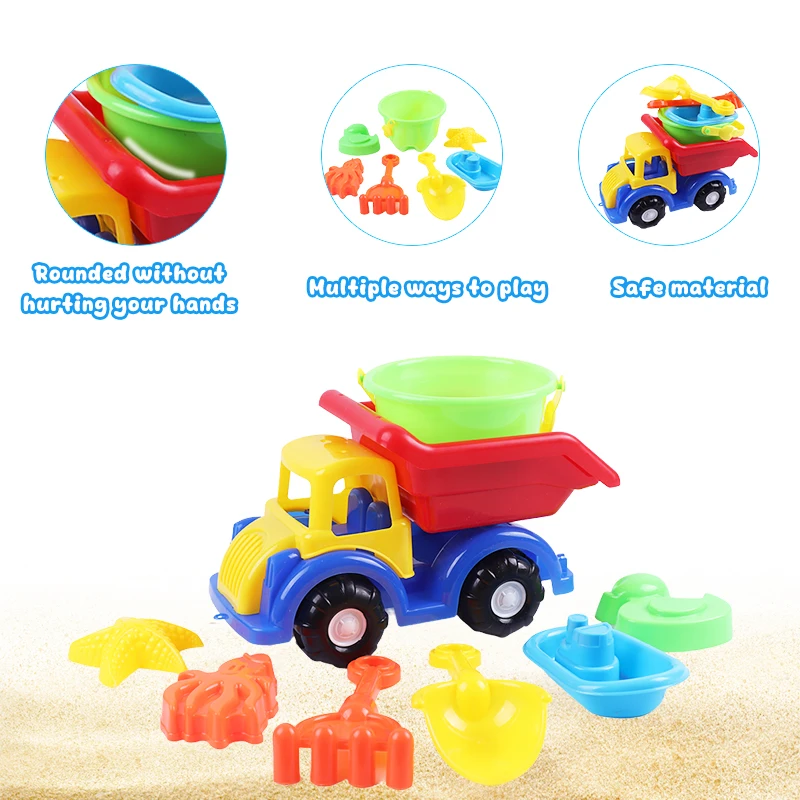 Children\'s Beach Toy Set parent-child Summer Outdoor Games For Kids Playing In Water And Sand W/ Sand Bucket Car Beach Shovel