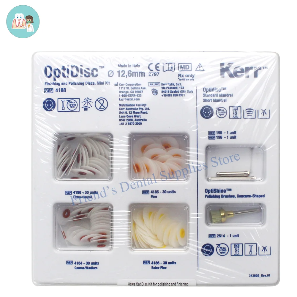 1 set Dental Kerr OptiDisc Finishing and Polishing Discs Mini Kit REF 4188,Kerr Polishing Discs Diameter 12.6mm