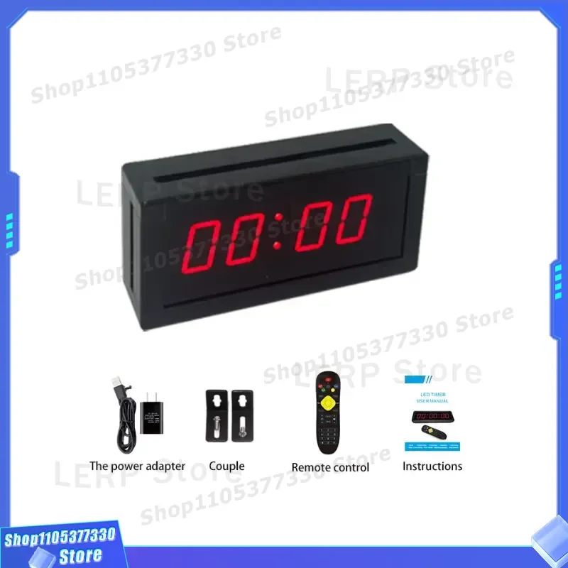 1.8 Inch Digital LED Timer Single Sided Display Fitness Running Countdown Millisecond Race Clock with Start Button for Gym