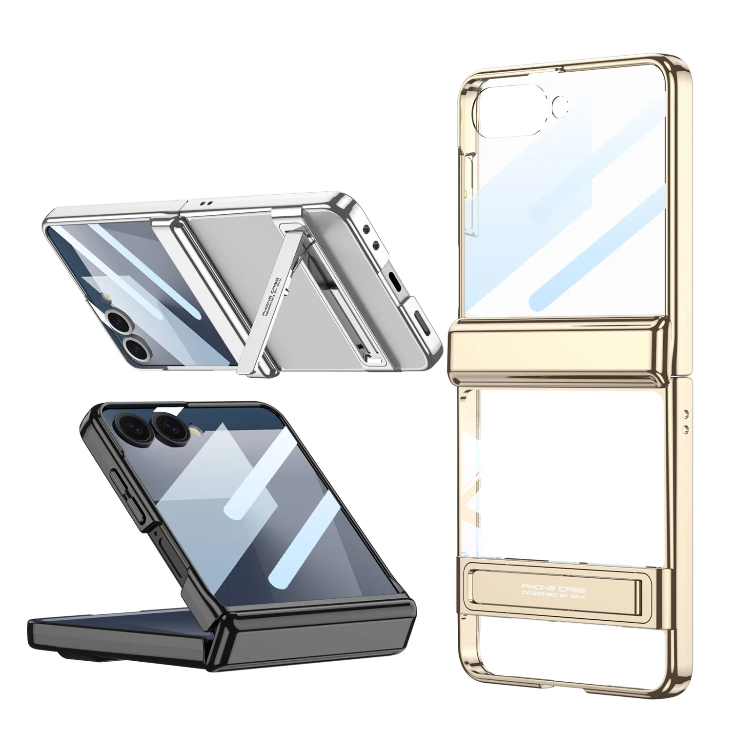 Magnetic Clear Phone Case Screen Film For Samsung Galaxy Z Flip 7 with Hinge Protect Phonen Holder Kickstand Hard Back Cover