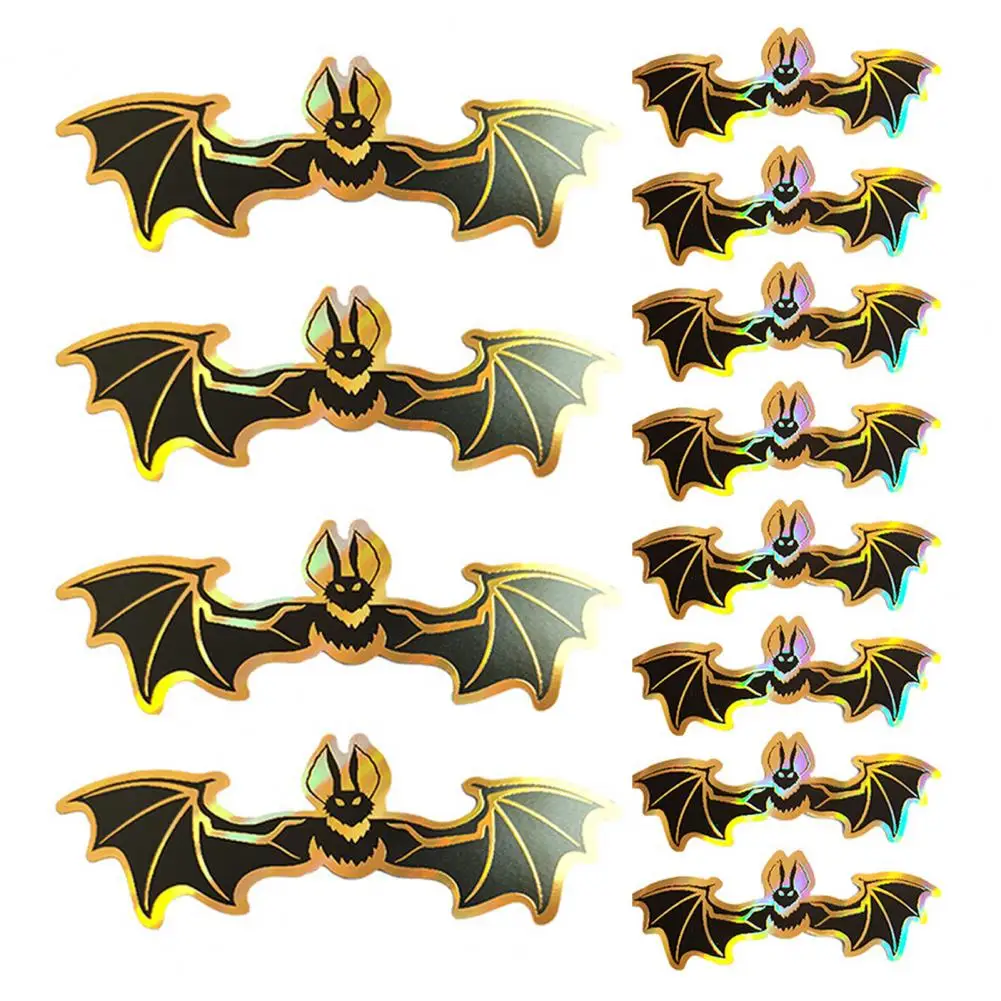 Bat Pattern Wall Decor Spooky Halloween Bat Decor Set 12pcs 3d Flying Bat Wall Stickers Window Decals Black Charms for Home