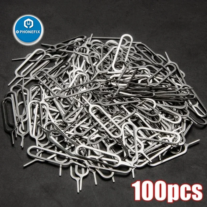 100PCS/set Sim Card Tray Removal Eject Pin Key Tool Stainless Steel Needle For Huawei For IPhone IPad Samsung xiaomi POCO