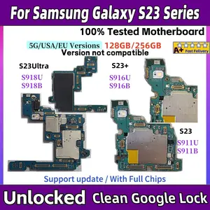Bilashmart 100% Tested S23 Ultra S918U S918B Motherboard Samsung Galaxy 5G S23 S911U S911B S23 Plus S916B S916U Unlocked Logic Board