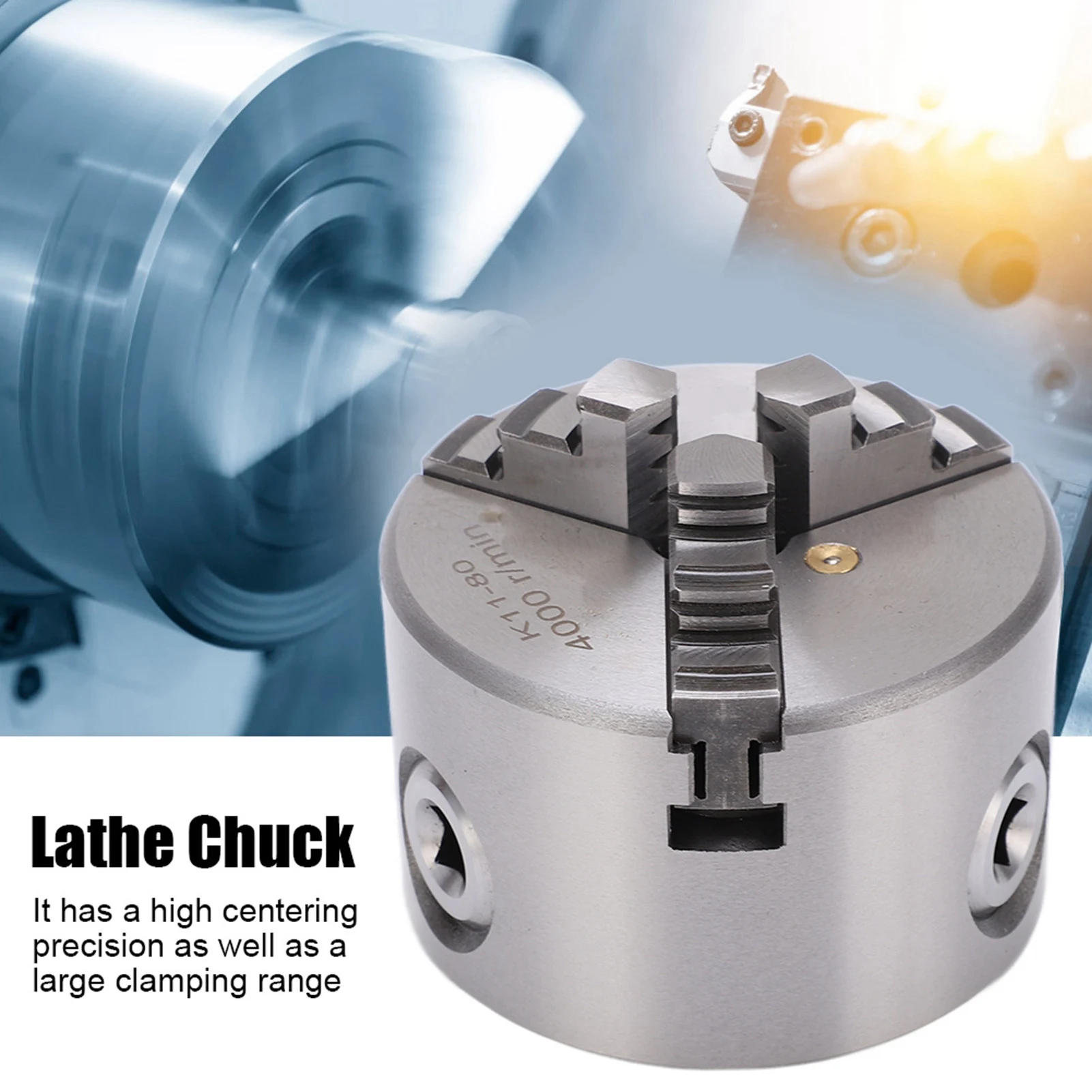

3inch SANOU K11‑80 3‑Jaw Self Centering Lathe Chuck 80mm Diameter 3‑Jaw Self Centering Chuck Lathe Chuck Metal Lathe Chuck
