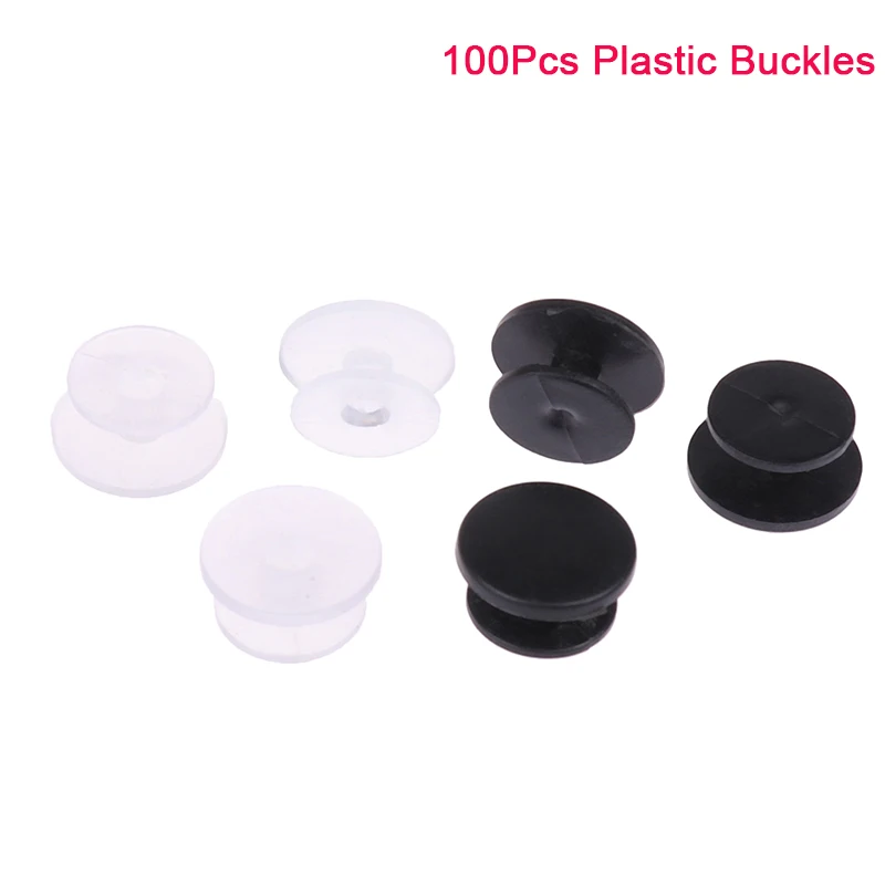 100Pcs Plastic Buckles Ornaments DIY Shoes Buttons Lightweight Buckles For Croc Shoes Accessories Blcak Clear Wholeslae