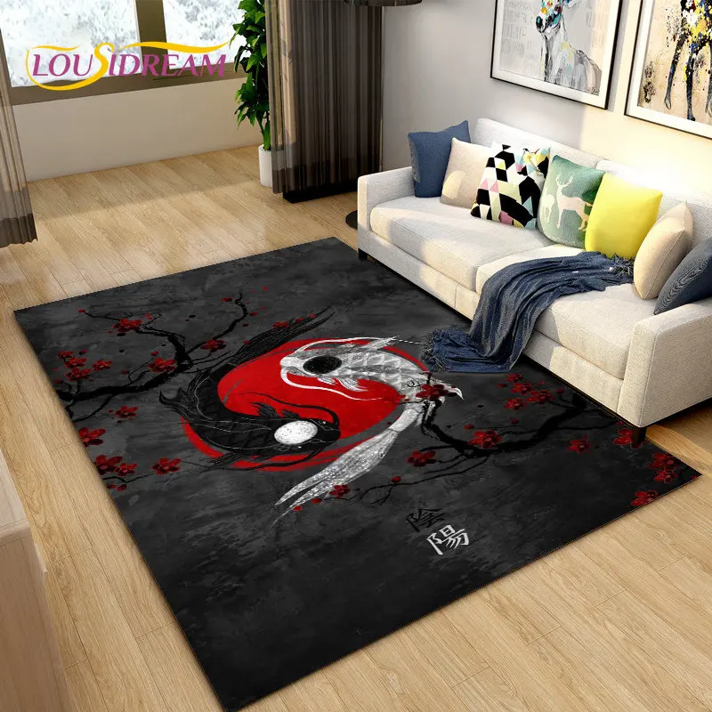 

Modern Chinese Tai Chi Bagua Yin Yang Area Rug,Carpet Rug for Living Room Decoration Crawl Soft Non-slip Floor Mat Kitchen Floor