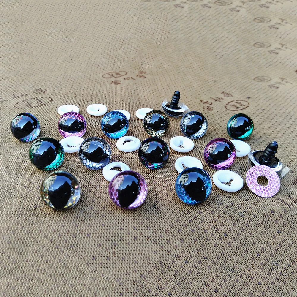 Yeux de sécurité à paillettes 3D, 10 paires, pour chat Amigurumi, jouets en peluche au Crochet, yeux en nid d'abeille pour la fabrication de jouets, accessoires de poupée