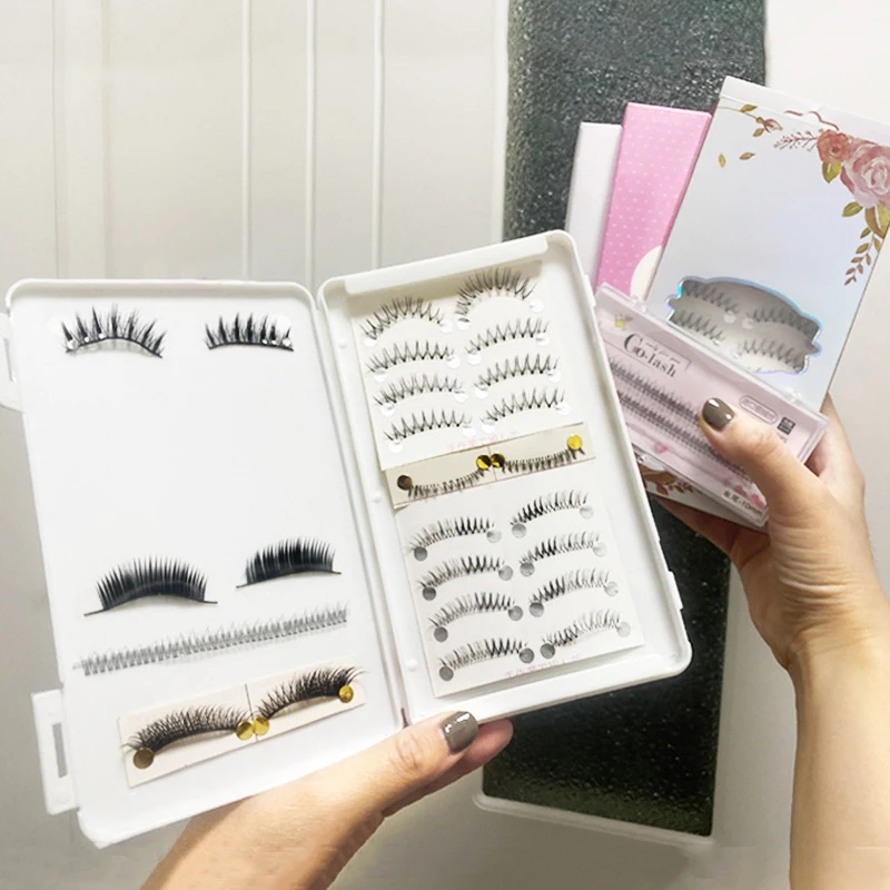 Caja de plástico para pestañas postizas, estuche vacío de viaje, contenedor de almacenamiento, organizador de cosméticos, portátil