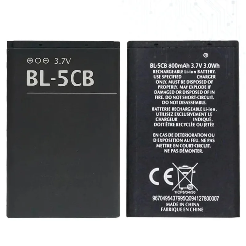 BL-5CB Replacement Battery for Nokia 3108 2135 6086 6108 6230 6820 7610 N72 N91 100 101 103 105 109 111 113 1000 1282
