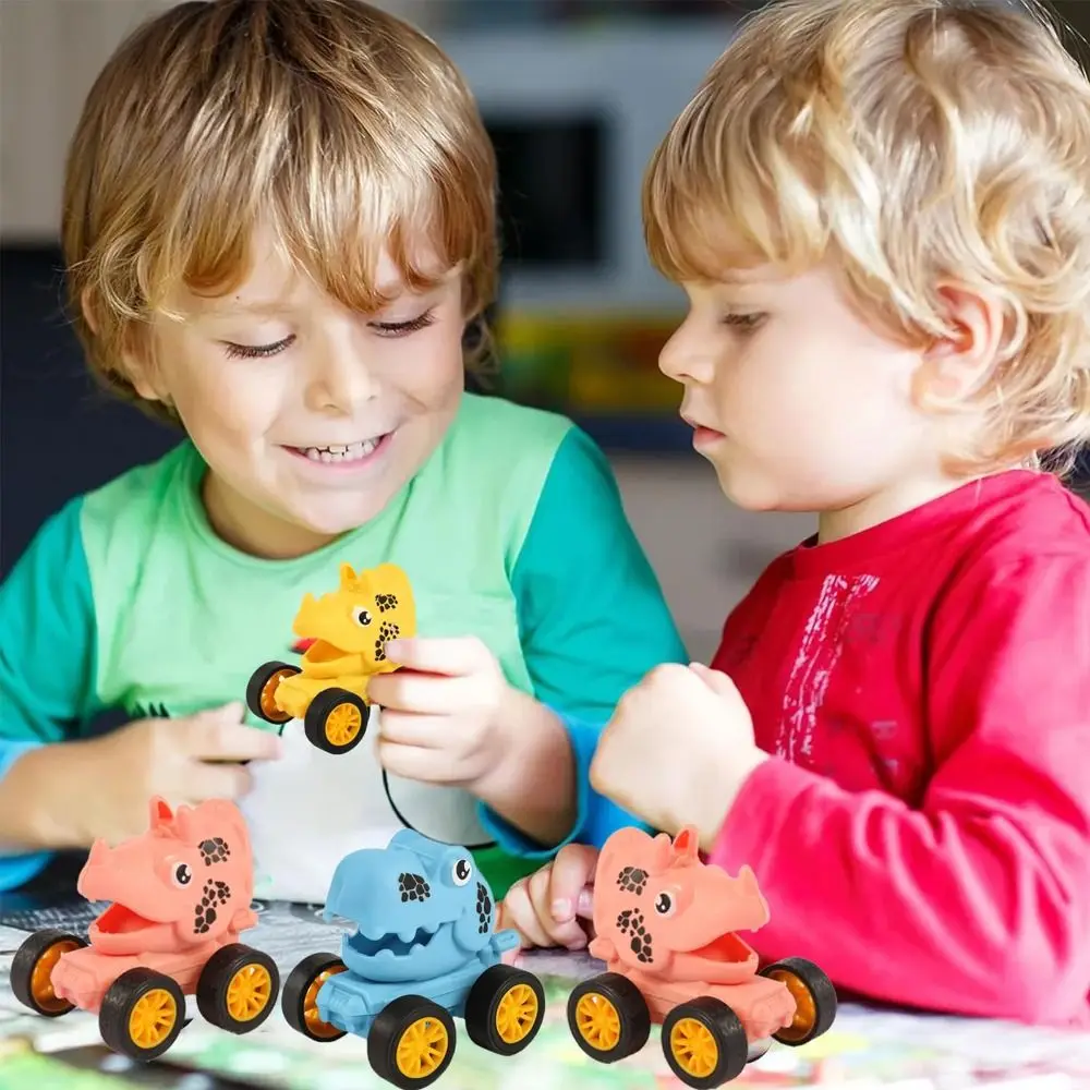 5pcs Gift Plastic Dinosaur Pull Back Cars T-Rex Fast Inertial Sturdy Mini Vehicles Toy Party
