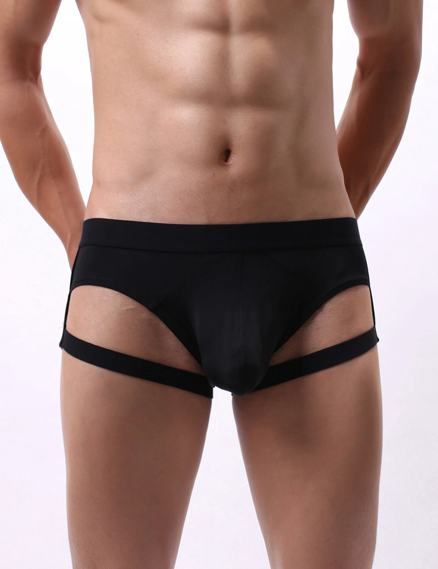 Black Men's Briefs Ice Silk Strappy Sexy Man Low Unerderwear Sissi Thongs xl Macho Lingerie Tough Guy Panties for Men Underpants