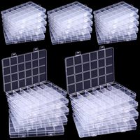 1/5Pc Multifunctional Clear Plastic Organizer Box with Grids Container Craft Storage for Beads Organizer Art DIY Jewelry