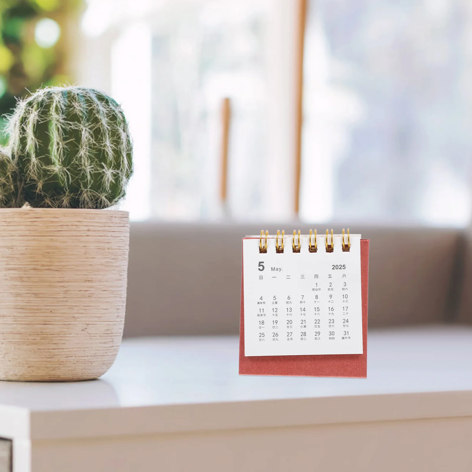 小型卓上カレンダー 2025 デスクマンスリー装飾スタンディングカレンダー オフィスリマインダー ホームアクセサリー
