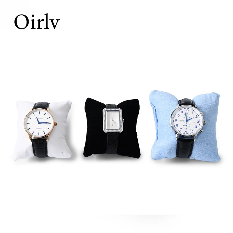 Oirlv Watch Pillow Velvet Jewelry Accessories Bracelet Pillow Black White Blue Bangle Jewelry Accessories Velvet Watch Pillows