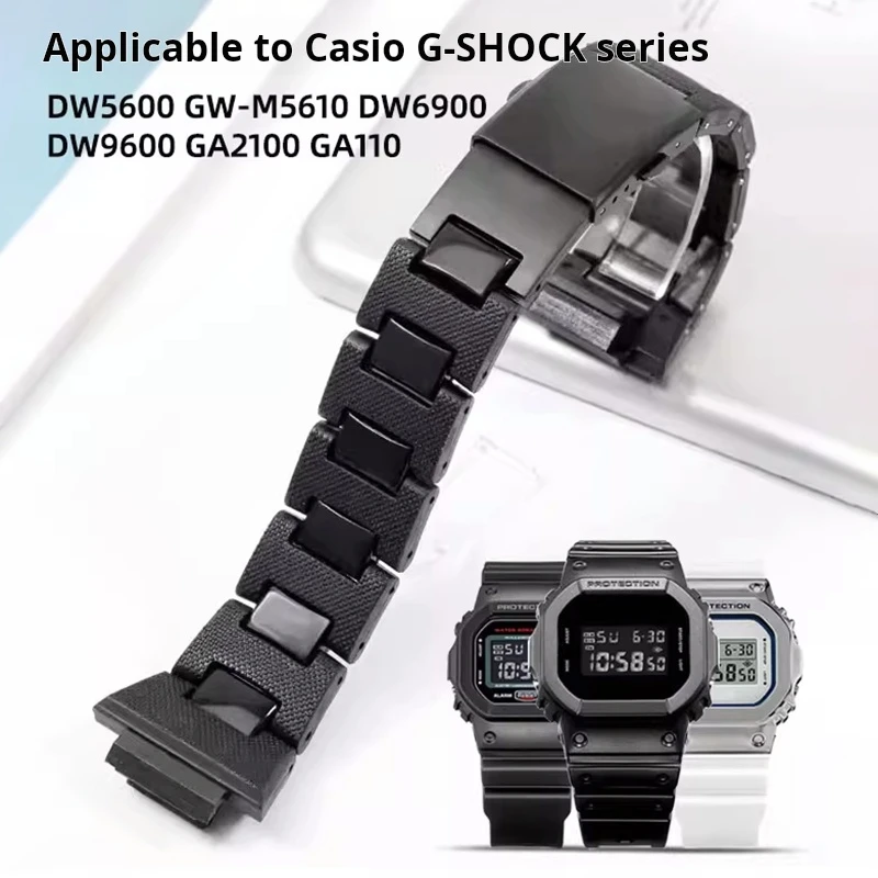 DW5600 Watch Strap For Casio G-shock DW6900 DW5000 GWM 5610 Composite Plastic Steel Watchband Men's 16mm Wristband Accessoriesd