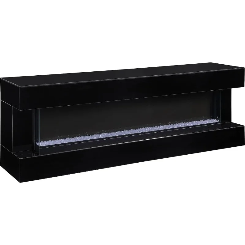 

Vallerie 71" TV Stand with Visual Flame Box Black
