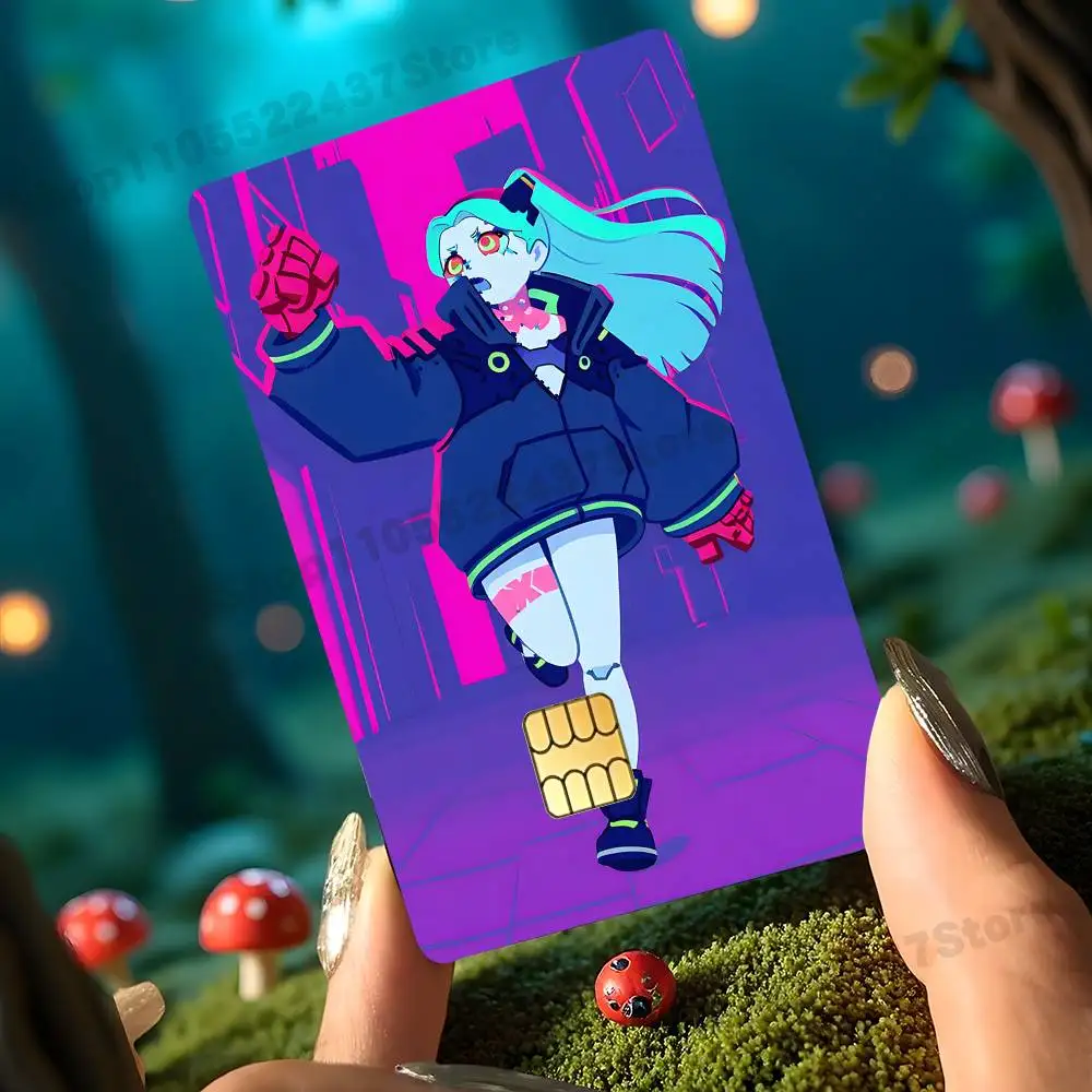 COOL Cartoon R-Rebecca Lucy Holographic Laser Shinny Film Skin Cover Sticker for Debit Credit Card Bank Card