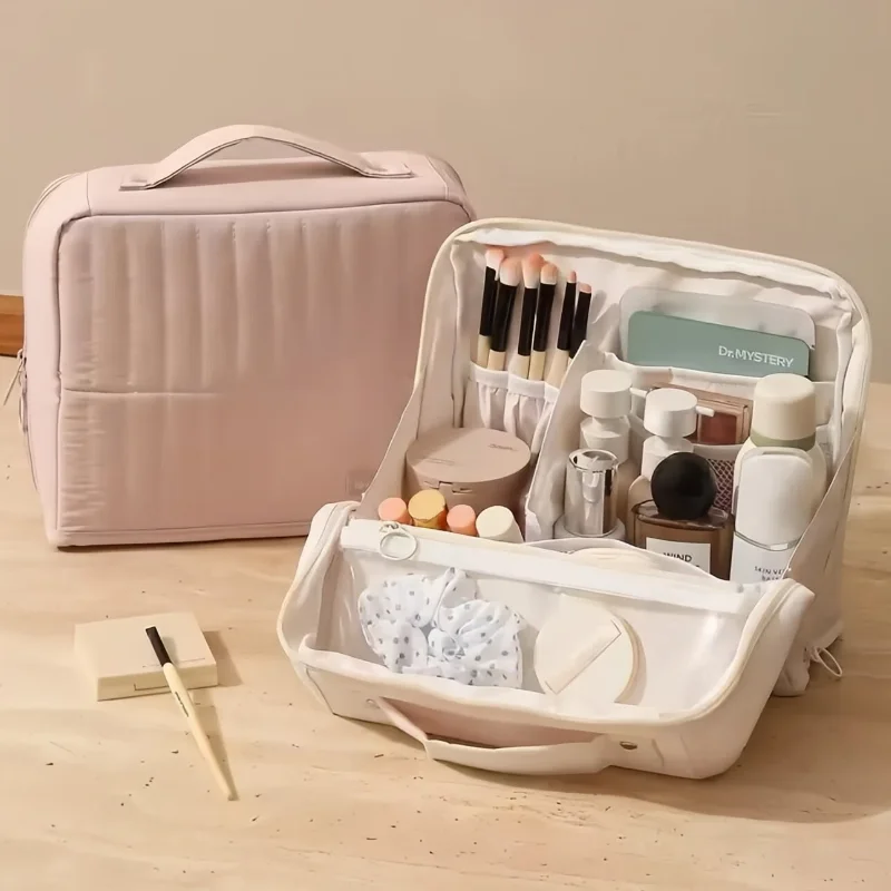 

Multi-layer Makeup Bag Partitioned Waterproof Storage Bag Large Capacity Portable Travel Bag Portable Outdoor Carrying Bag