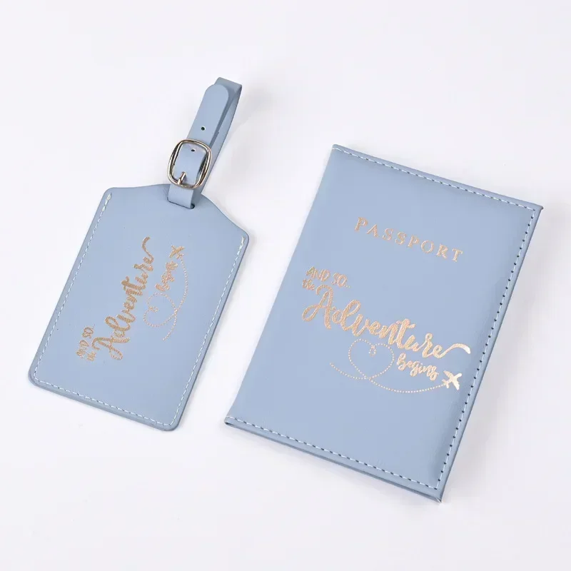 New PU Leather Passport Holder Ticket Clip Passport Cover Luggage Tag Set Id Bank Credit Card Holder ID Document Passport Wallet