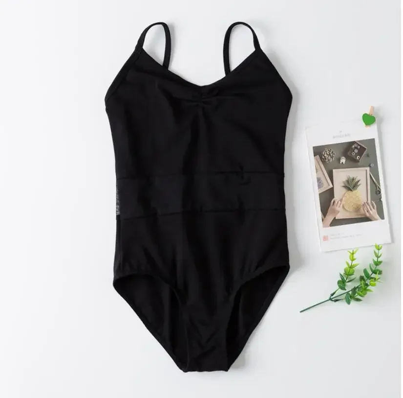 Nuevo encaje ajustado clásico para niñas camisola con cuello en V leotardo gimnasia Ballet danza tutú vestido camisola leotardo para niña