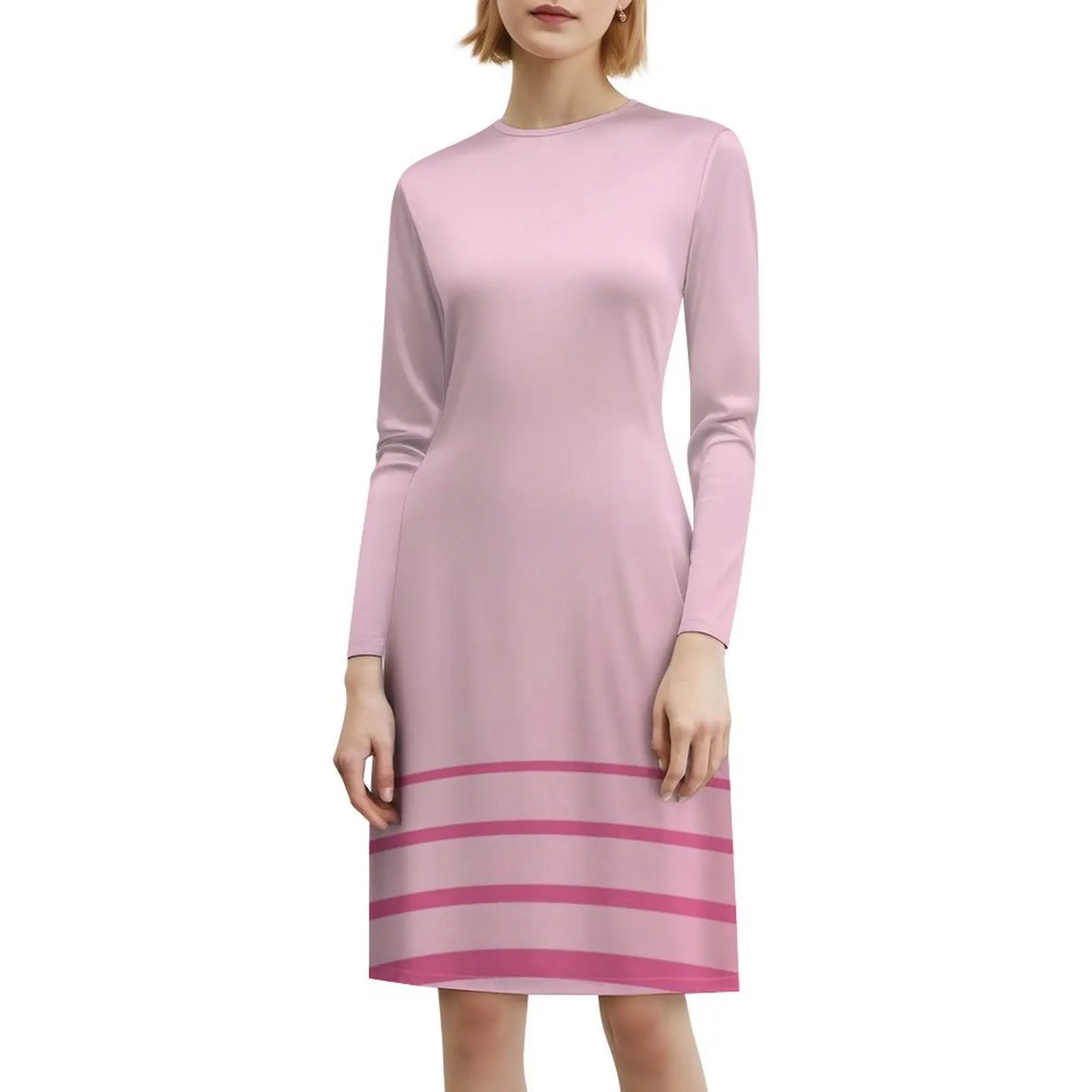 فستان وردي نسائي أنيق للحفلات فستان على شكل حرف A مع خيارات قصيرة/طويلة/بدون أكمام ملابس نسائية ليلو #6