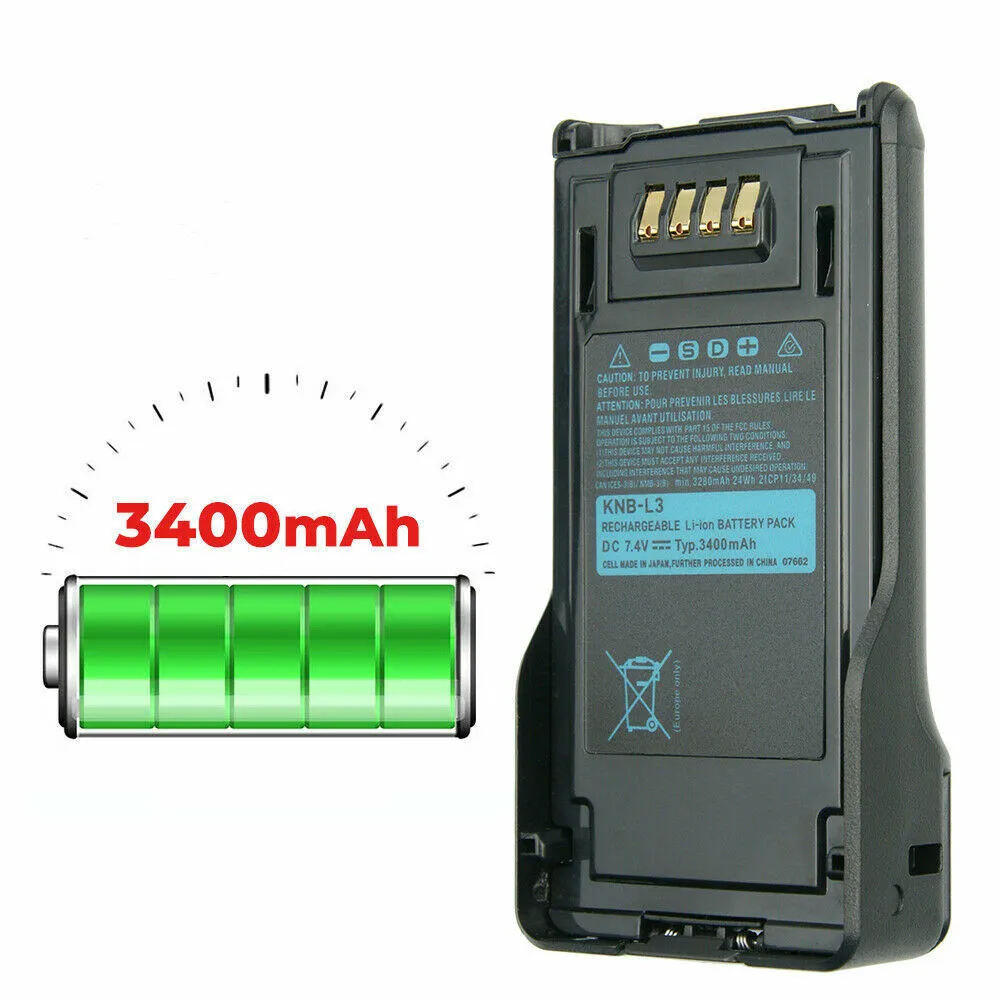 Batería de iones de litio de 3400mAh para KNB-L3, NX-5000, NX-5200, comunicación por Radio móvil