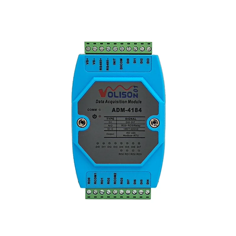 Interruptor de adquisición Digital de 8 canales, módulo de Control de relé de 4 canales, Comunicación MODBUS RS485