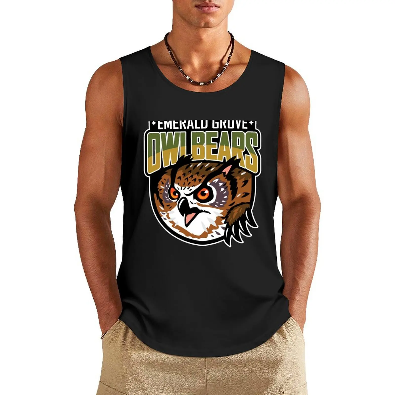 

Emerald Grove Owlbears Tank Top sports t-shirts for men Men's summer clothes Vest male