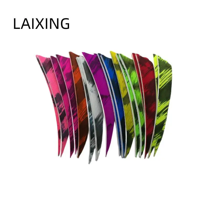 50 Pcs Right/Left Wing 4 Inch Hunting Arrow Feather Shield Cut Archery Real Turkey Cut Fetches Feathers for Arrows DIY