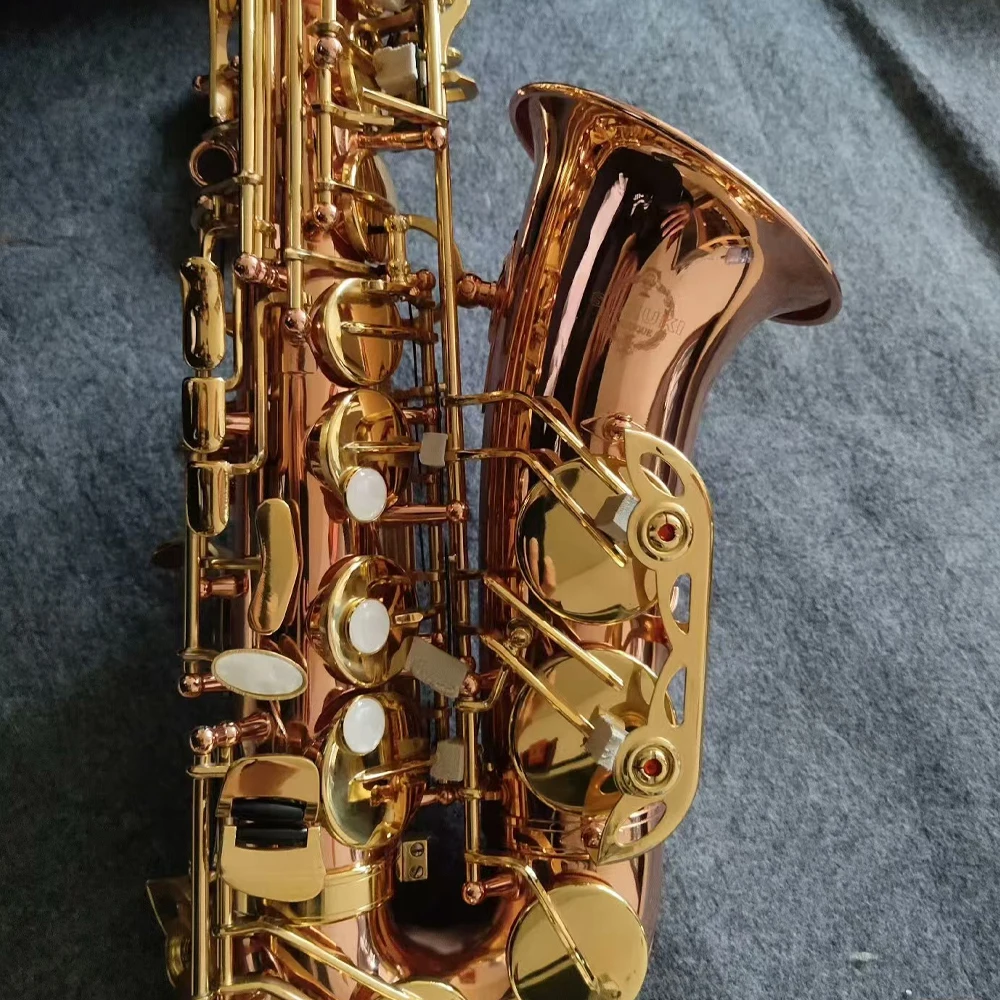 High quality Suzuki alto saxophone E-flat phosphor copper double rib key brass woodwind instrument with accessories sax alto